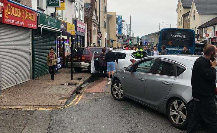 The 480 smashed into 25 cars in Dartford