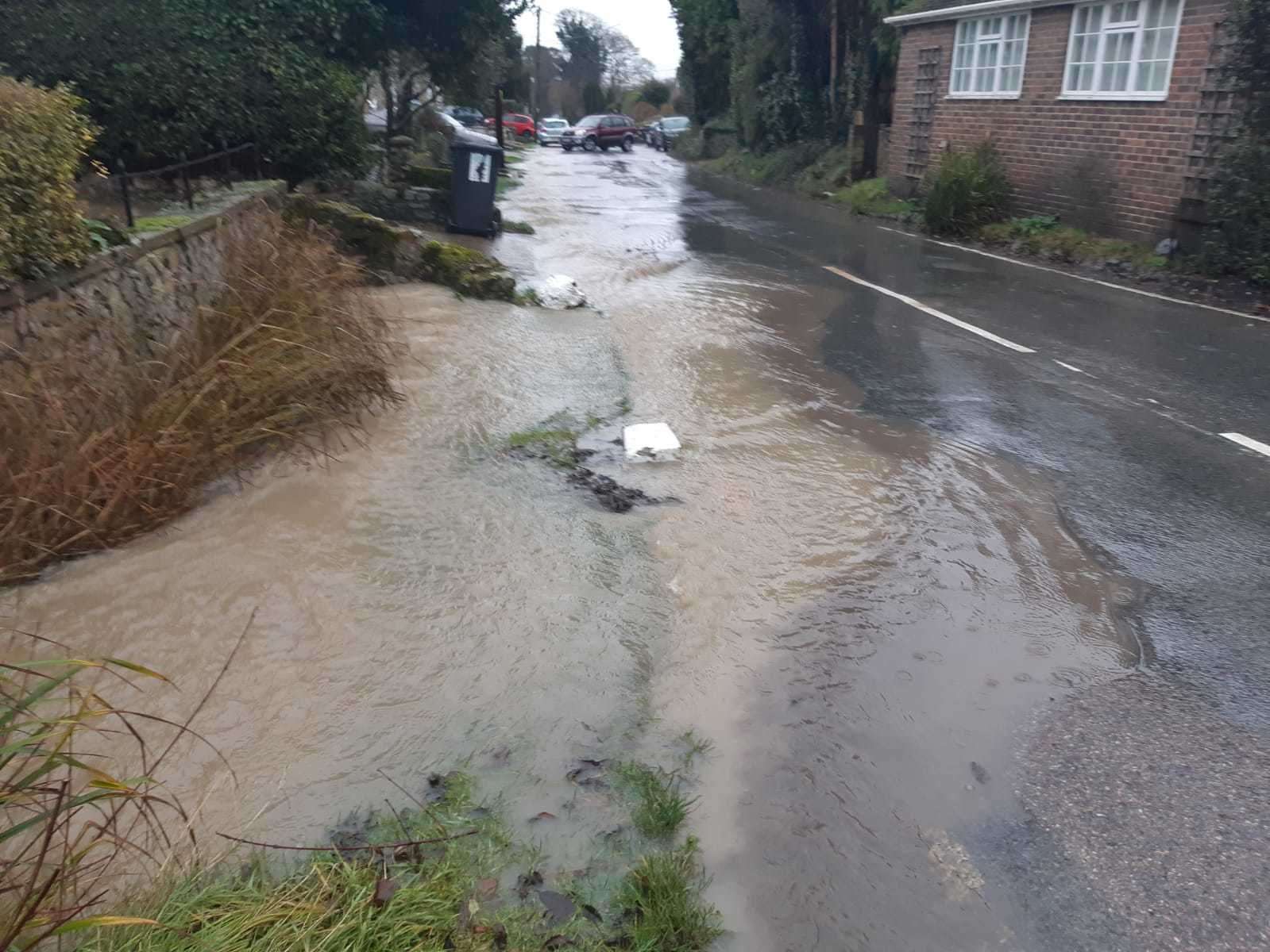 Flood in Birling following heavy rain last night (24749760)