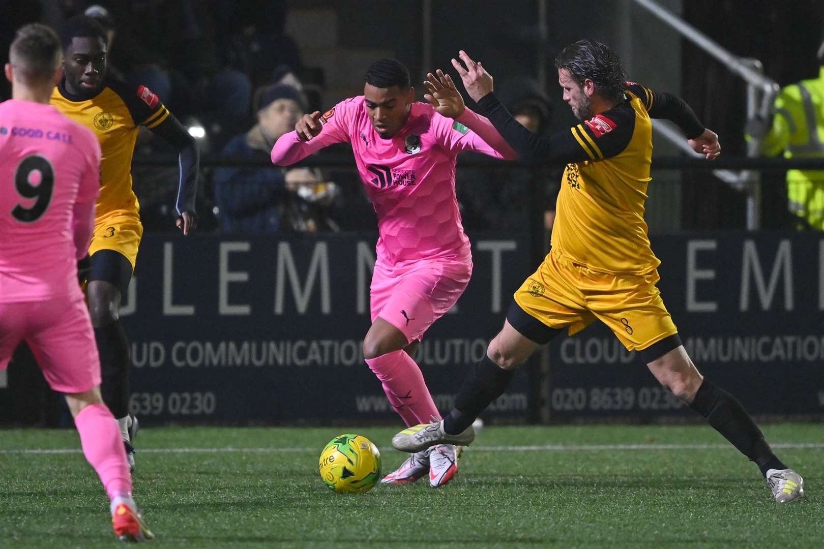 Dartford's Tyrique Hyde beats Cray Wanderers' Andy Drury last Saturday. Picture: Keith Gillard (53808699)