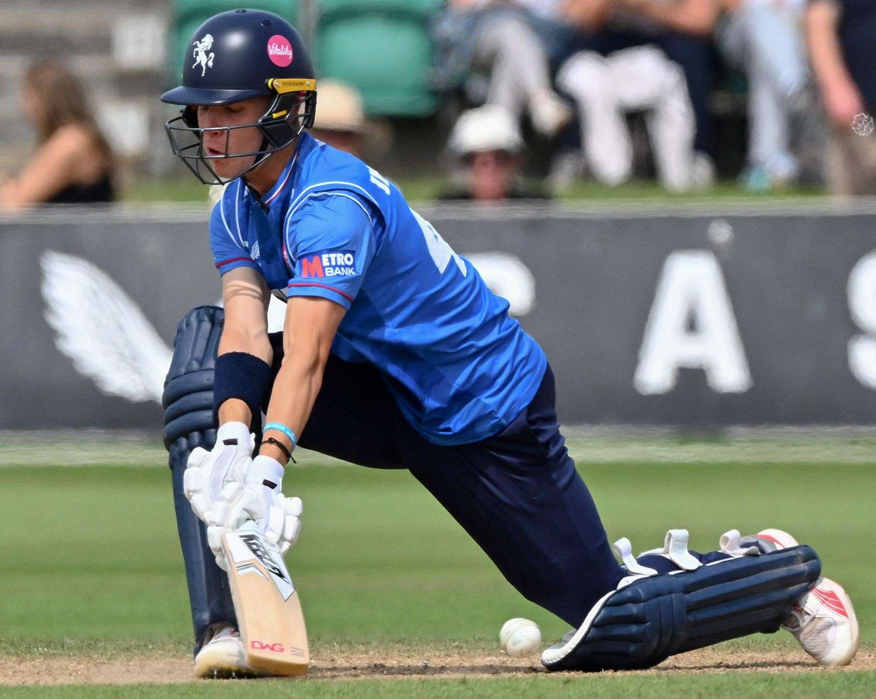 Jaydn Denly - the 18-year-old top-scored with just 22 as Kent Spitfires were skittled for 82 all out and thumped by nine wickets in the One-Day Cup on Wednesday. Picture: Keith Gillard