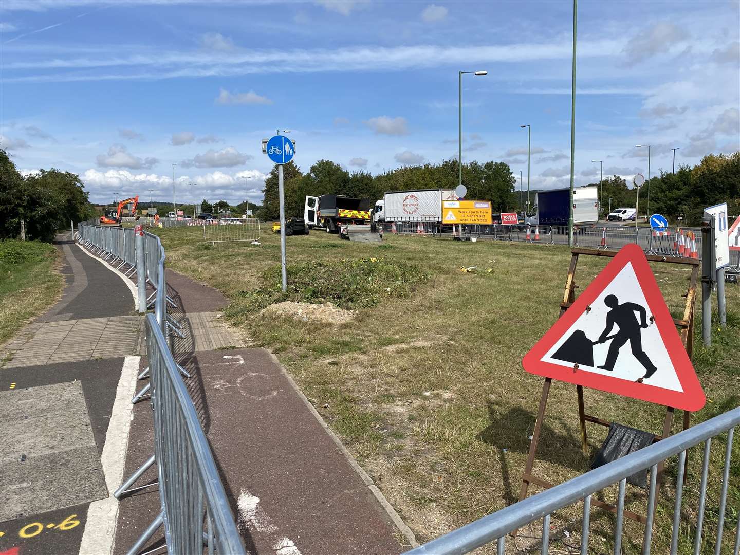 Roadworks to create a sliproad off the Medway City Estate on the Anthonys Way roundabout started as part of a £2m project to ease congestion