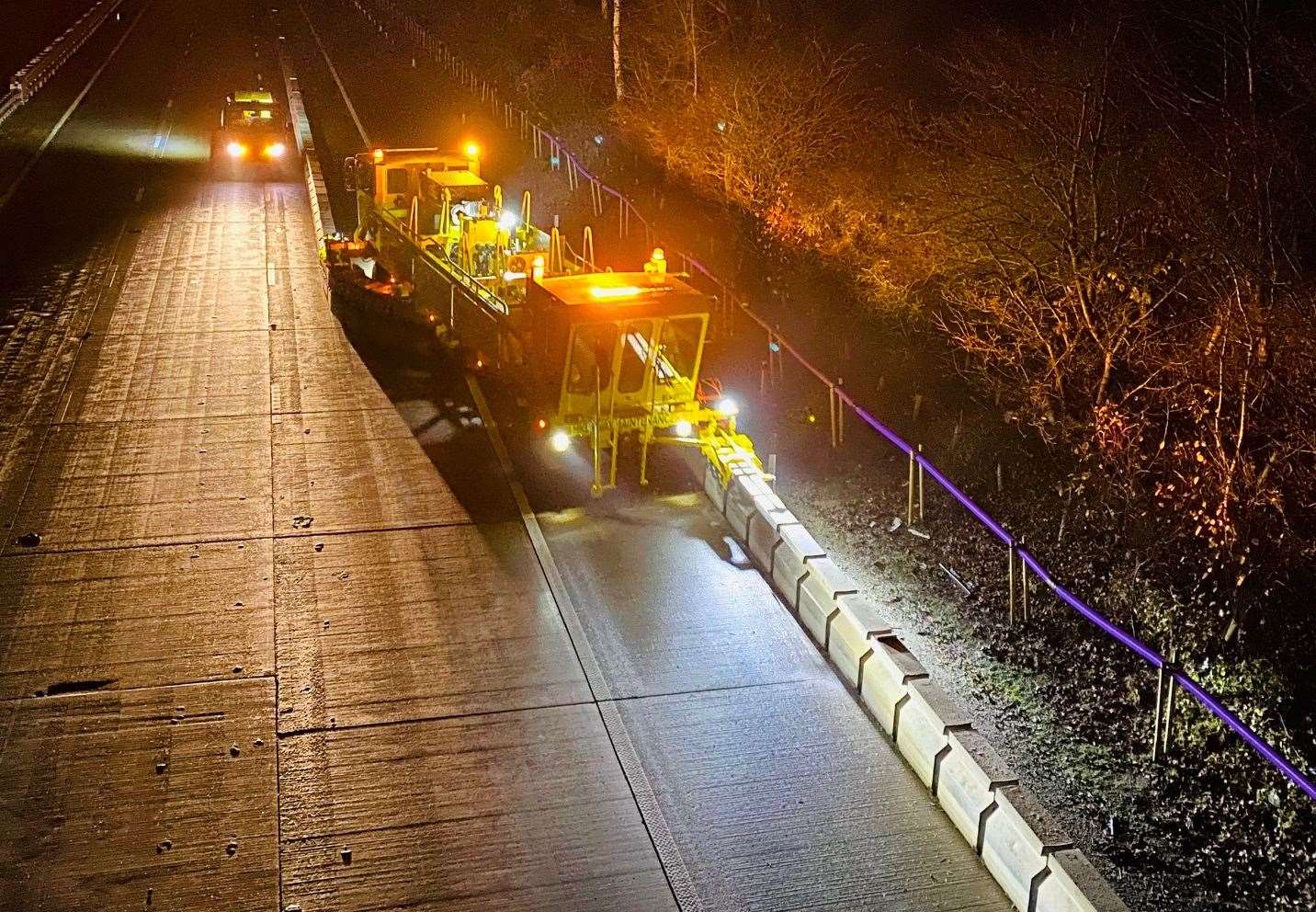 The concrete barrier will be moved from the London-bound hard shoulder to the central reservation. Picture: Barry Goodwin