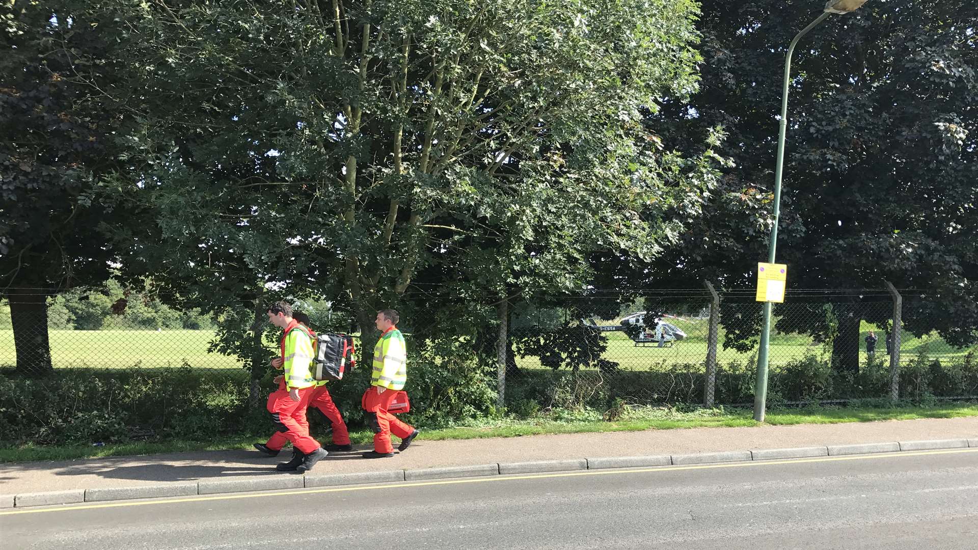 The air ambulance landed at Mote Park. Picture: Chris Loughead