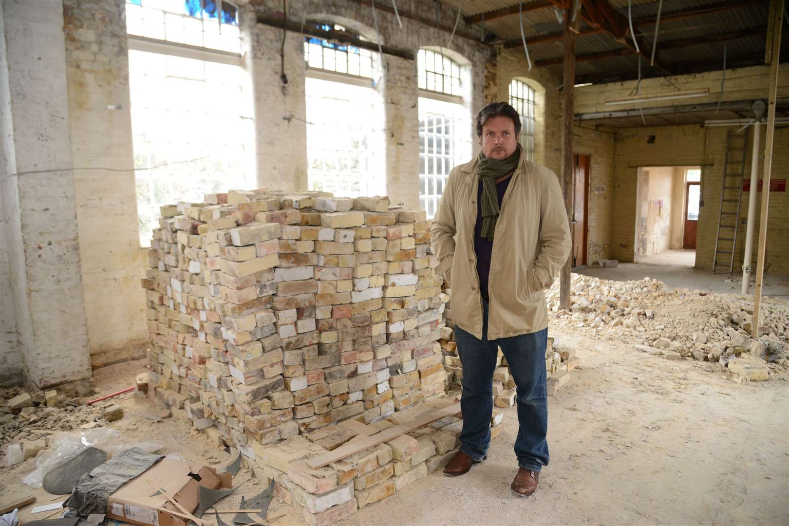 Mr O'Quigley inside the dance studios where the hotel and pizzeria will be built. Picture: Gary Browne