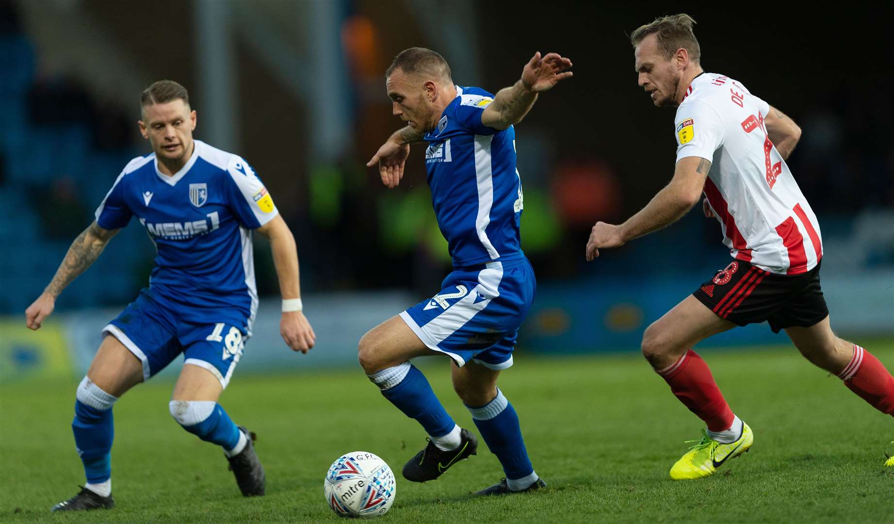 Barry Fuller looks to turn outside Sunderland's Laurens De Bock earlier this season. The sides clash again on Saturday Picture: Ady Kerry