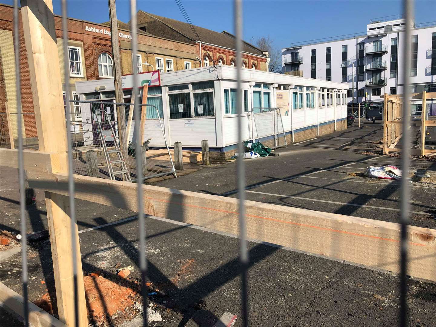 The Joe Fagg Pop Inn Centre in Vicarage Lane Car Park is being demolished today.