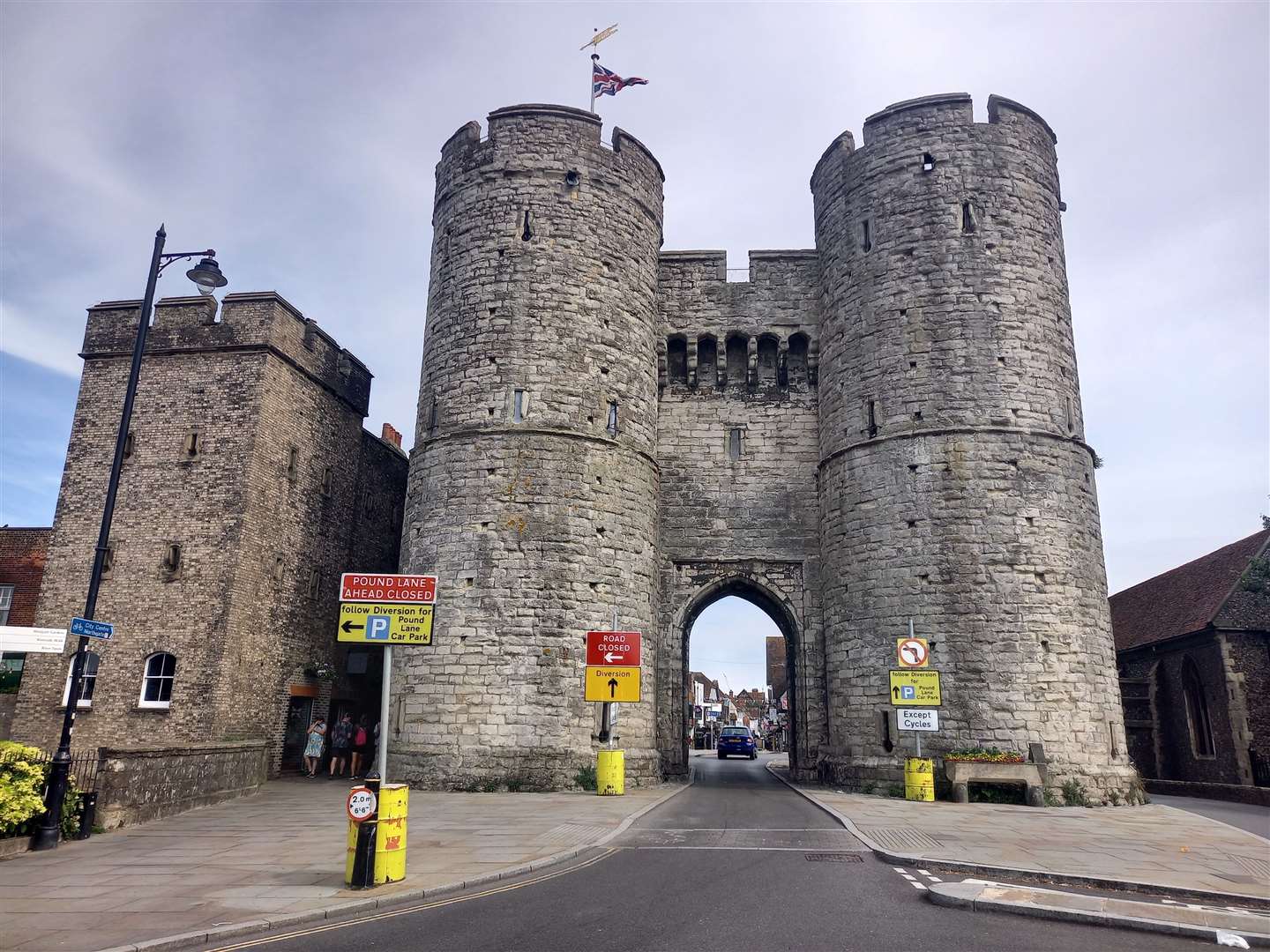 The cordon is near the historic Westgate Towers