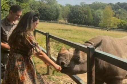 Kelly Brook described the animal encounters as amazing and praised the Aspinall Foundation's work as inspiring. Picture: Kelly Brook/iamkb/Instagram