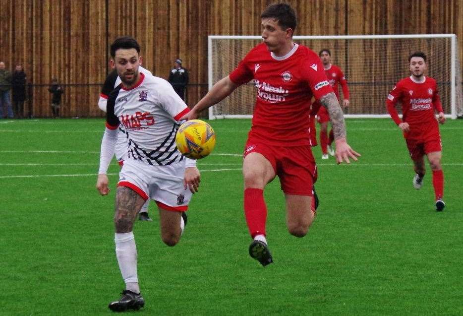 Action from Deal's 3-1 weekend win on Hollands & Blair's homecoming on their new 3G pitch. Picture: John Anderson