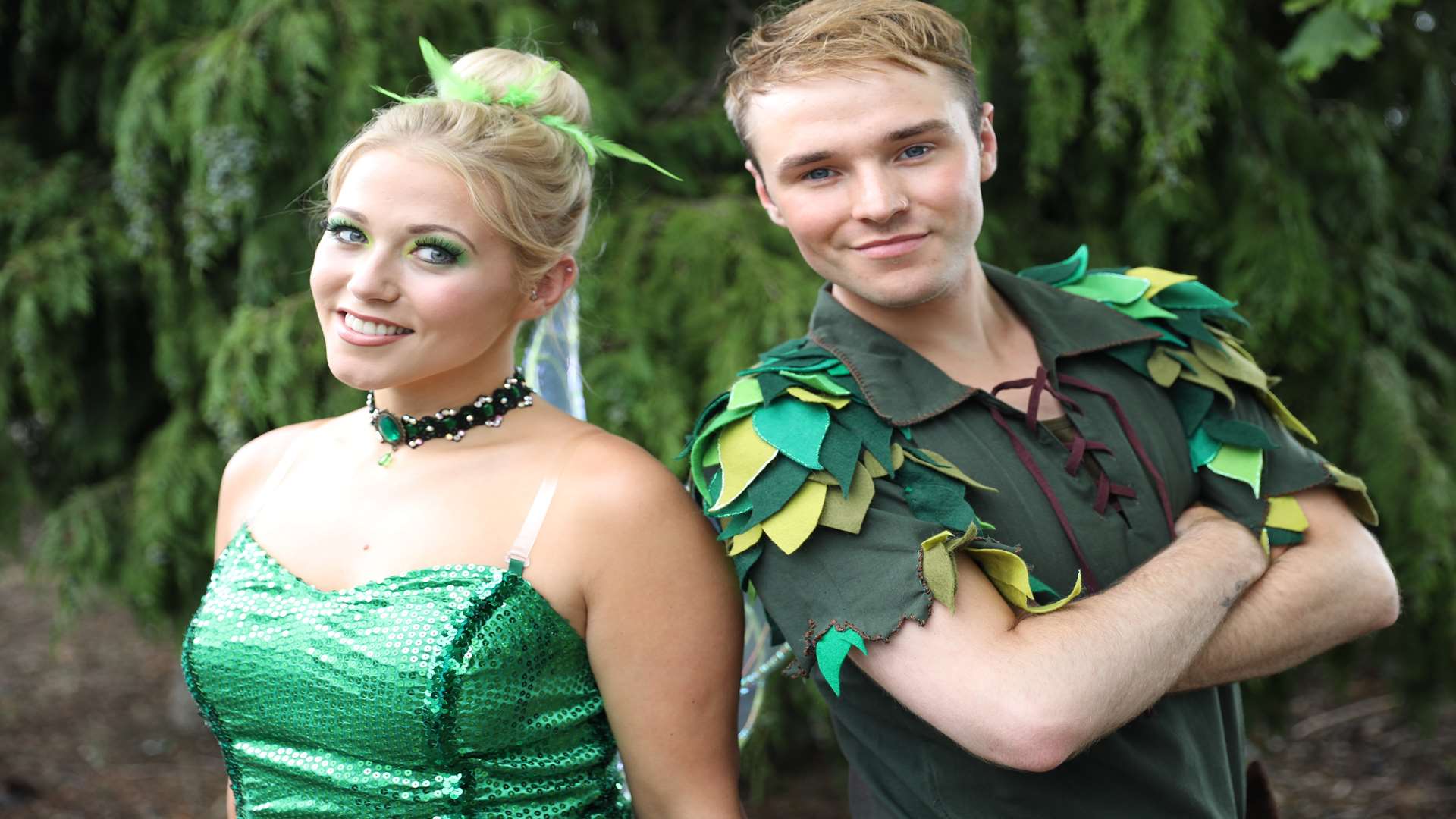 Amelia Lily as Tinkerbell and Lloyd Daniels as Peter Pan, appearing at Maidstone Studios this Christmas