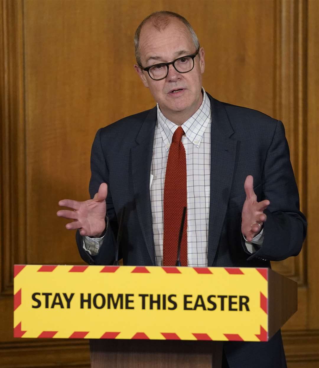 Chief Scientific Adviser Sir Patrick Vallance spoke on the issue of masks during the daily press conference (Andrew Parsons/10 Downing Street/Crown Copyright/PA)