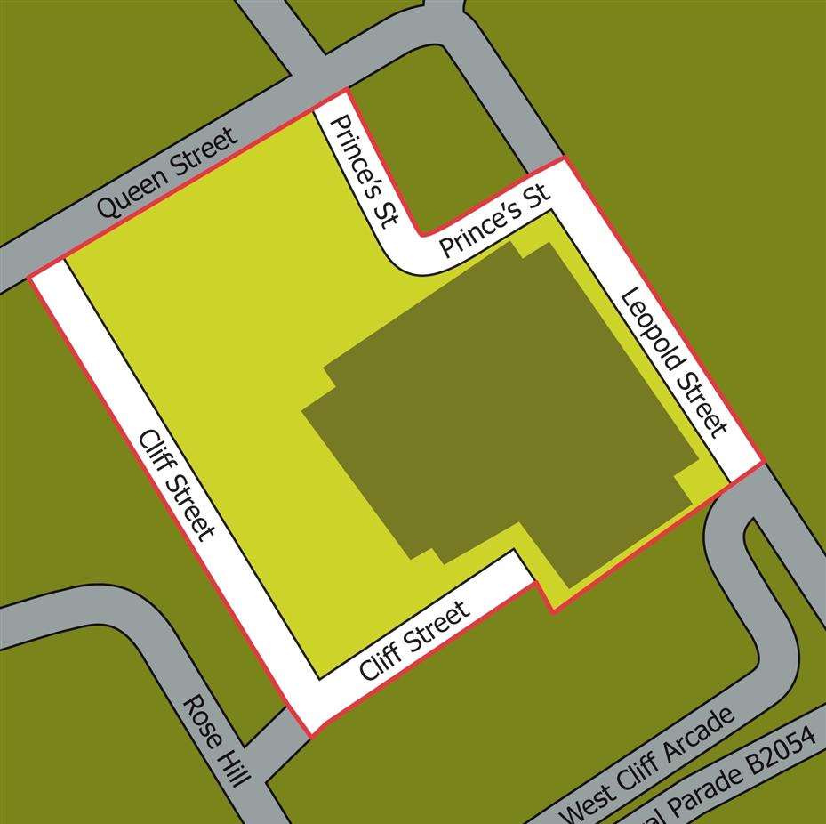 The Leopold Street area, Ramsgate, now a Designated Dispersal Area, giving Kent Police new powers to tackle anti-social behaviour.