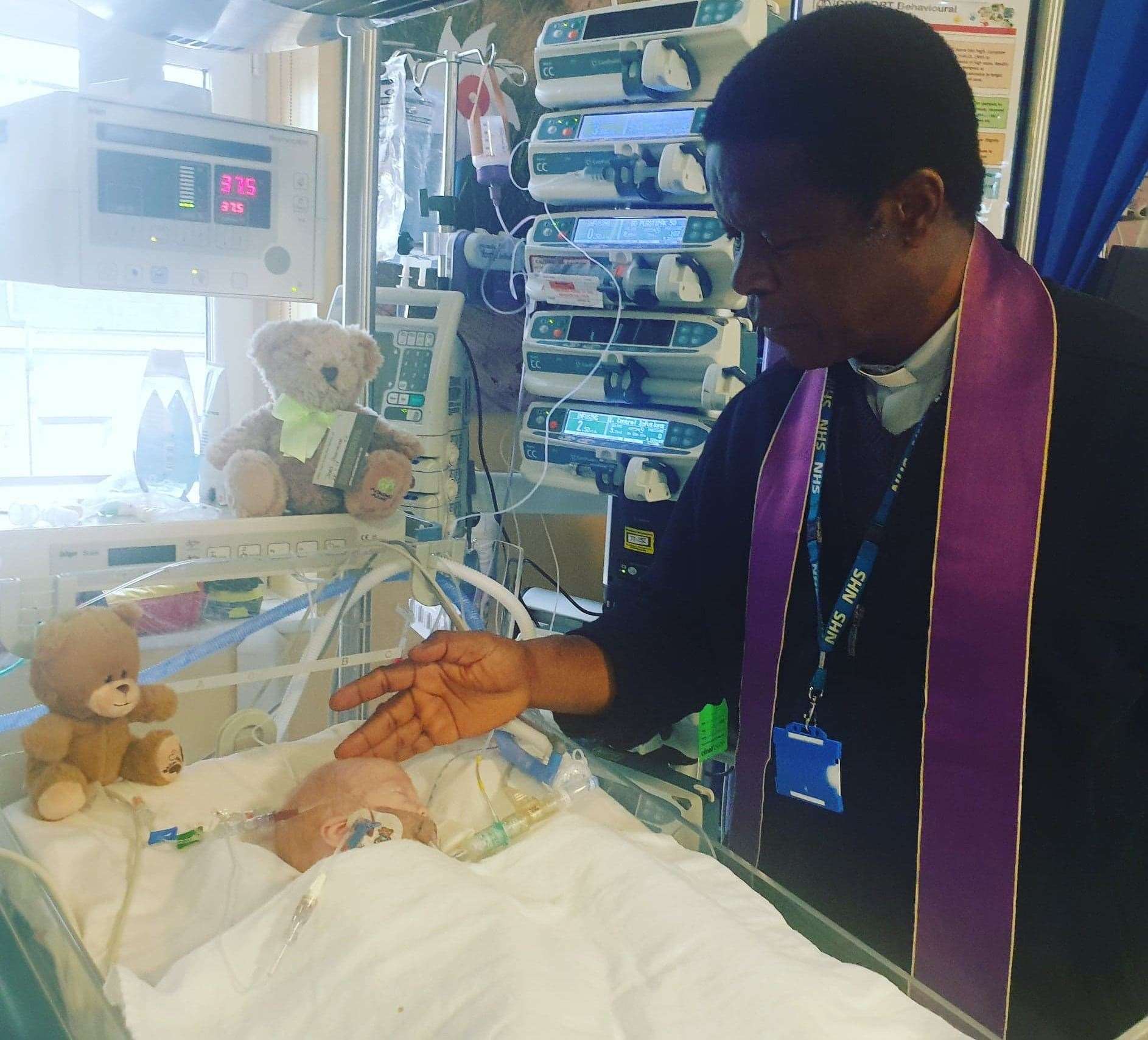 A priest baptised Bea at the hospital. Picture: Imogen Tinkler