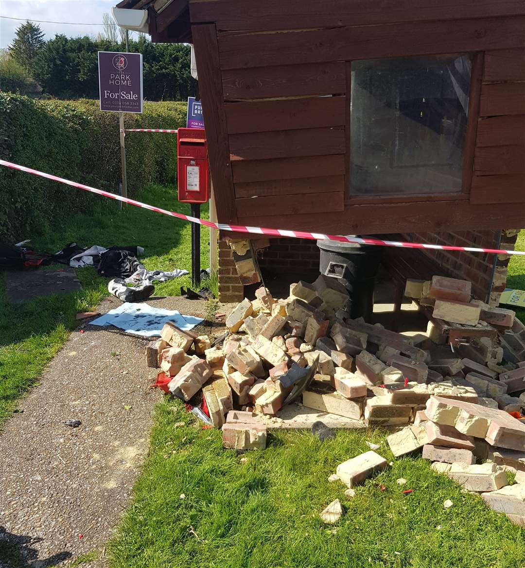 The bus station after the April crash – mercifully, nobody was killed