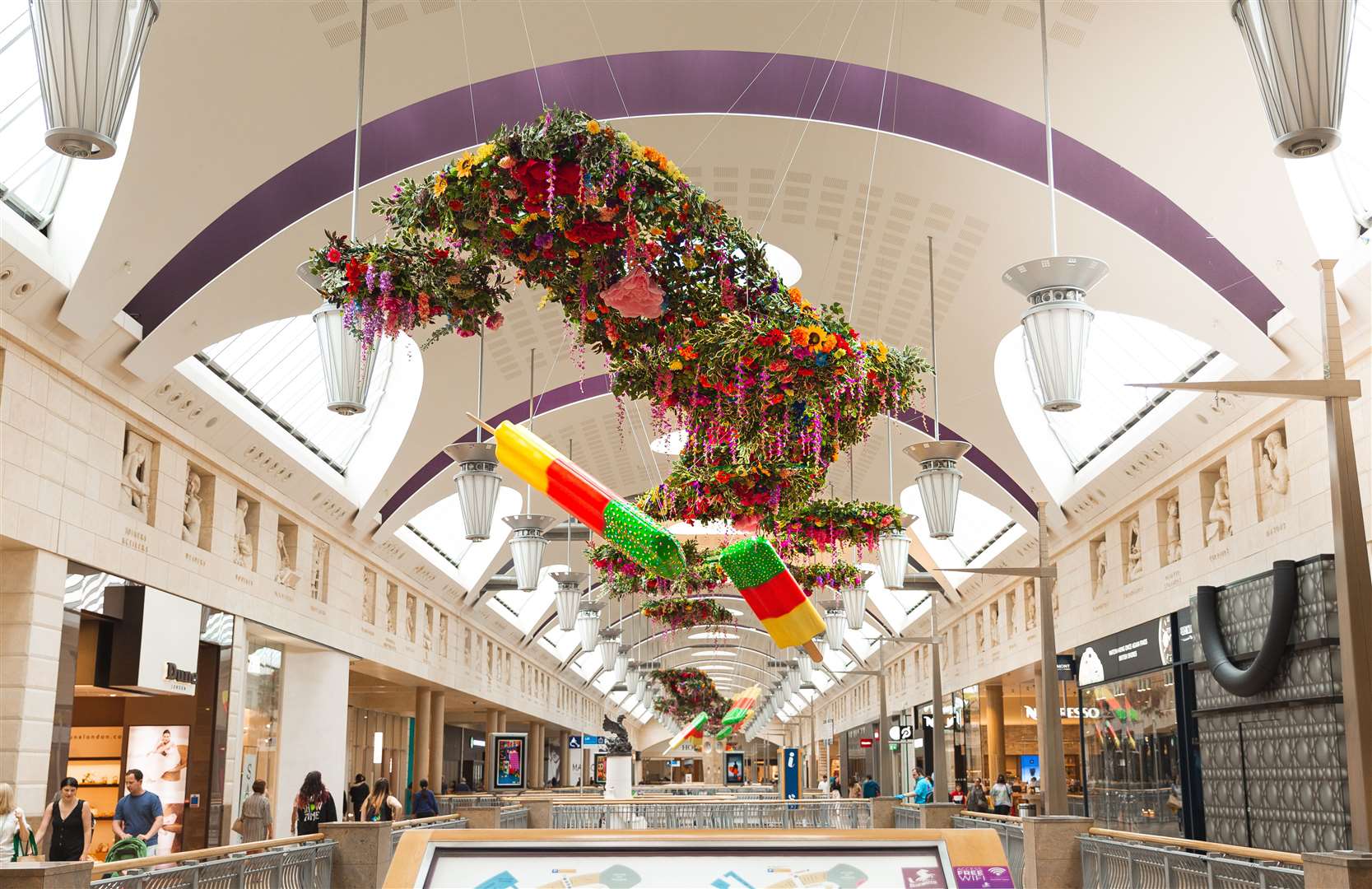 The lollies are suspended above the centre’s Guildhall