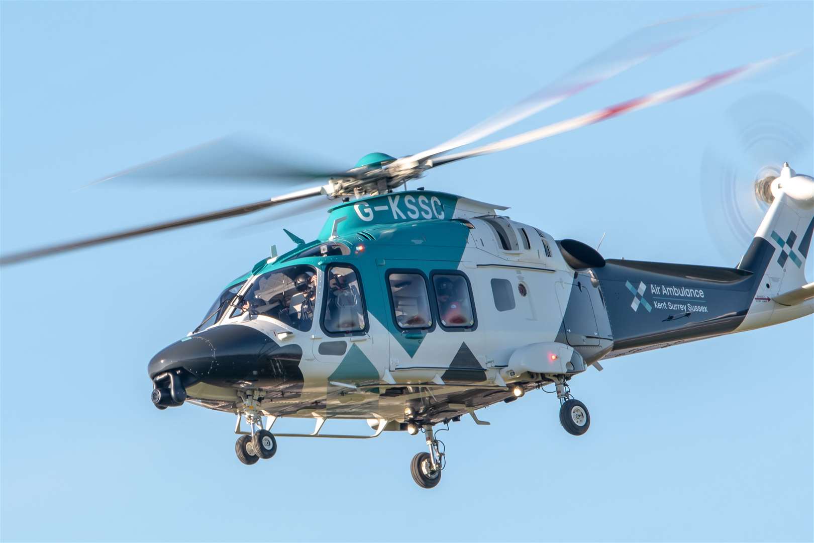 Air Ambulance Kent Surrey Sussex - Stock Photo