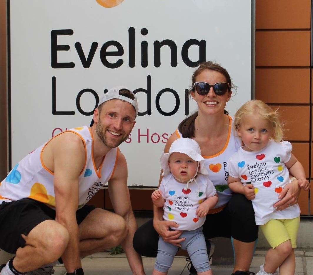 Dad Jon Rogers, mum Sophie Collins, Mia and sister Isla