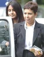 FREE: Wadanahalugeder Chandrasekera, right, leaving the court with her daughter Harshani. Picture: MATT WALKER