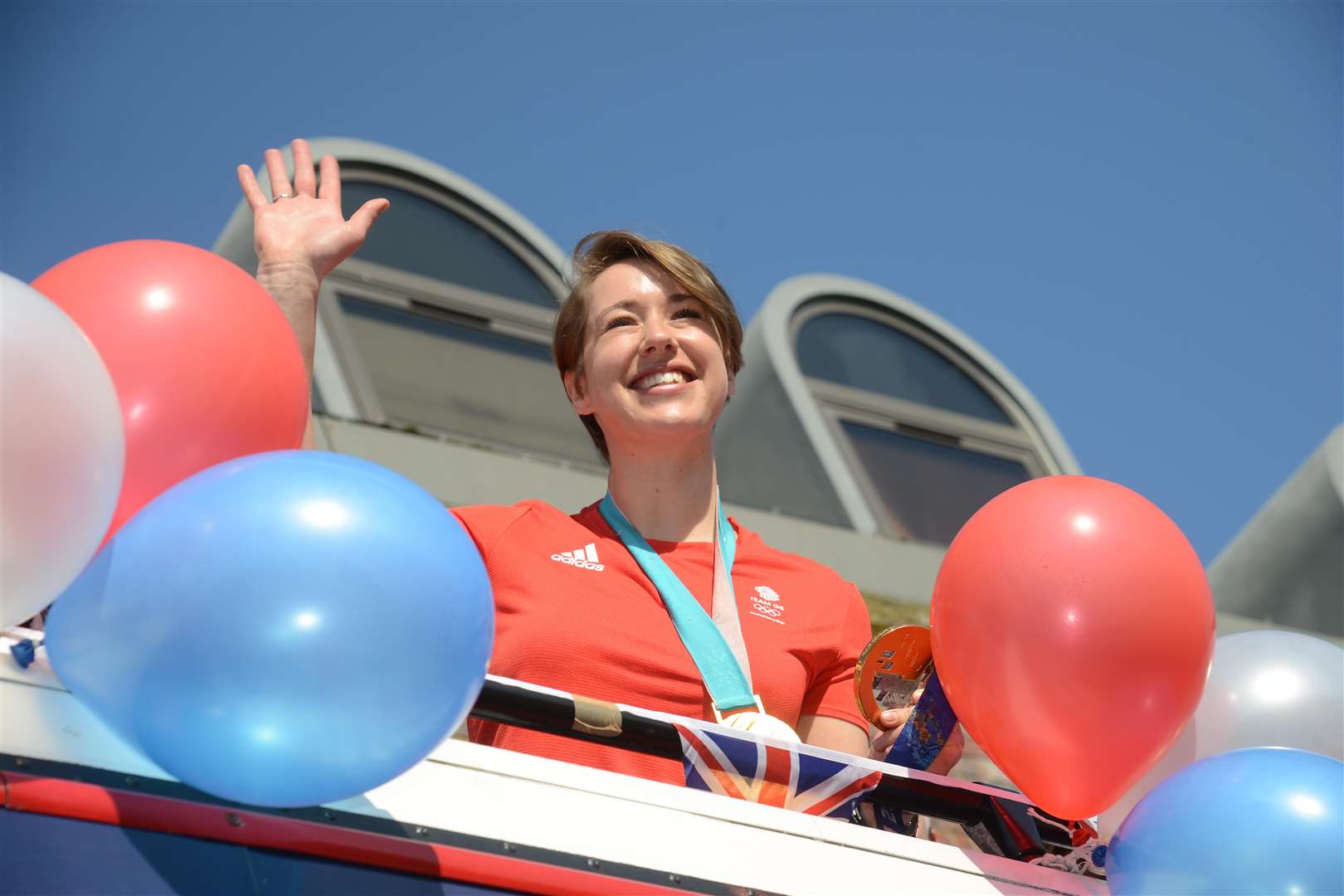 Lizzy Yarnold leaving Sevenoaks District Council offices. Picture: Gary Browne