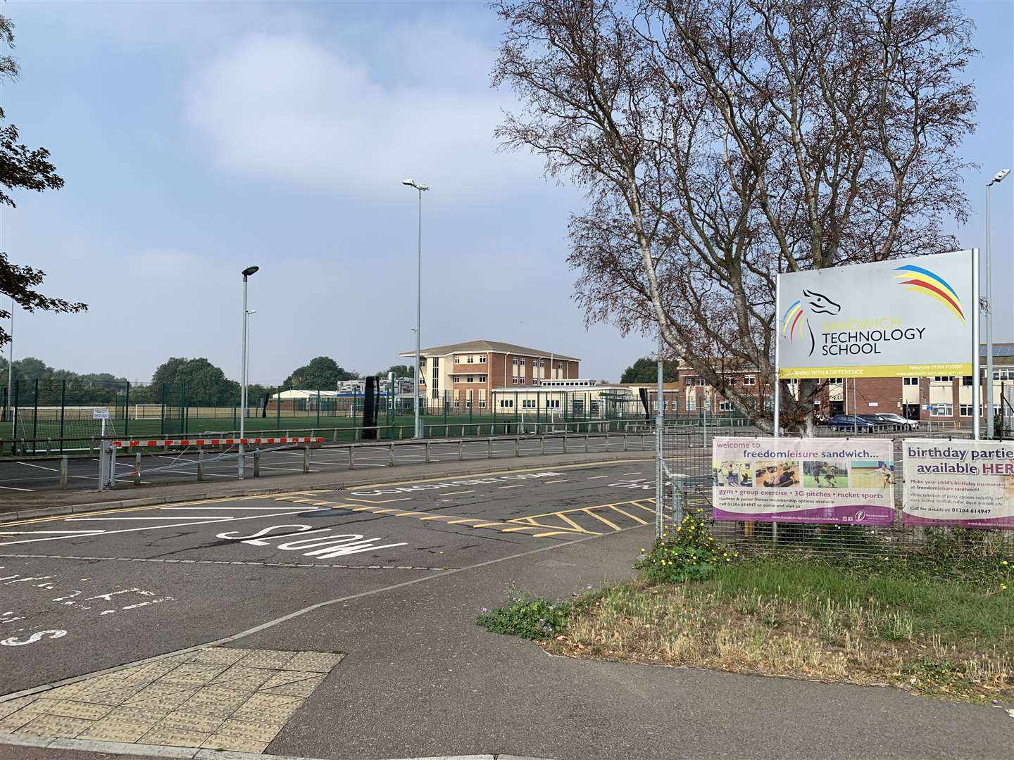 The almost empty car park at Sandwich Technology School on A-Level results day