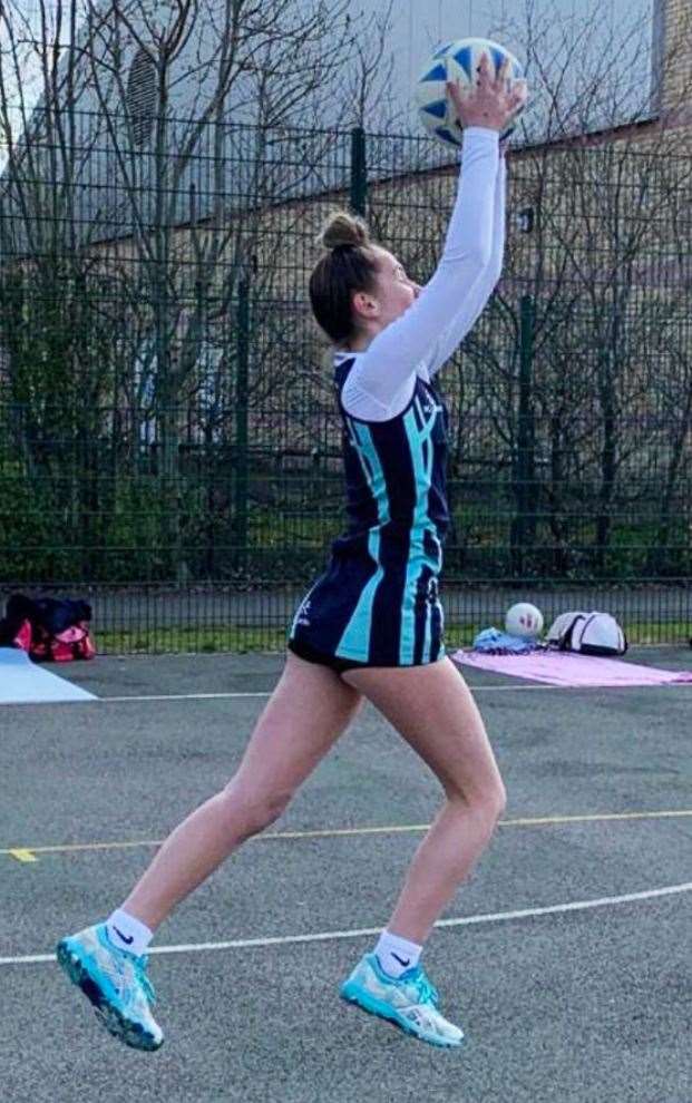 Ava Wincott in full flight on the netball court