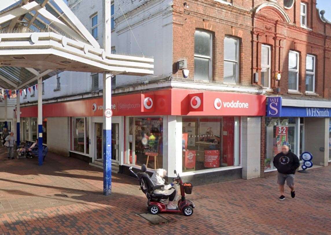 Vodafone in Sittingbourne High Street was targeted. Picture: Google