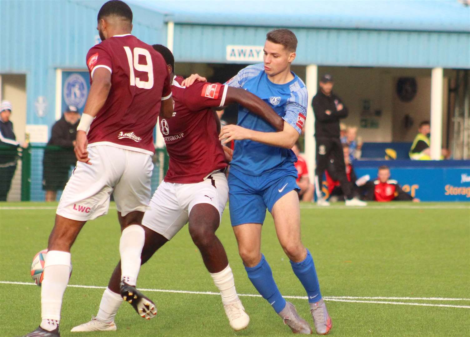 Striker Jake Embery made his Herne Bay return off the bench against Hastings having recently left Faversham. Picture: Keith Davy