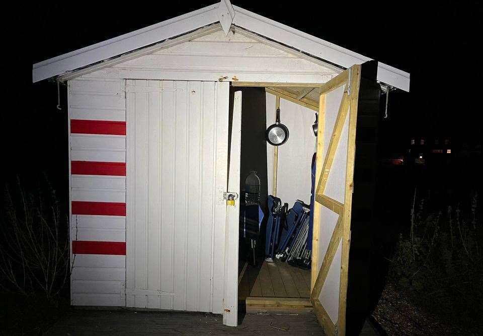 Beach huts in Grand Parade, Littlestone were targeted by vandals. Picture: Susan Pilcher