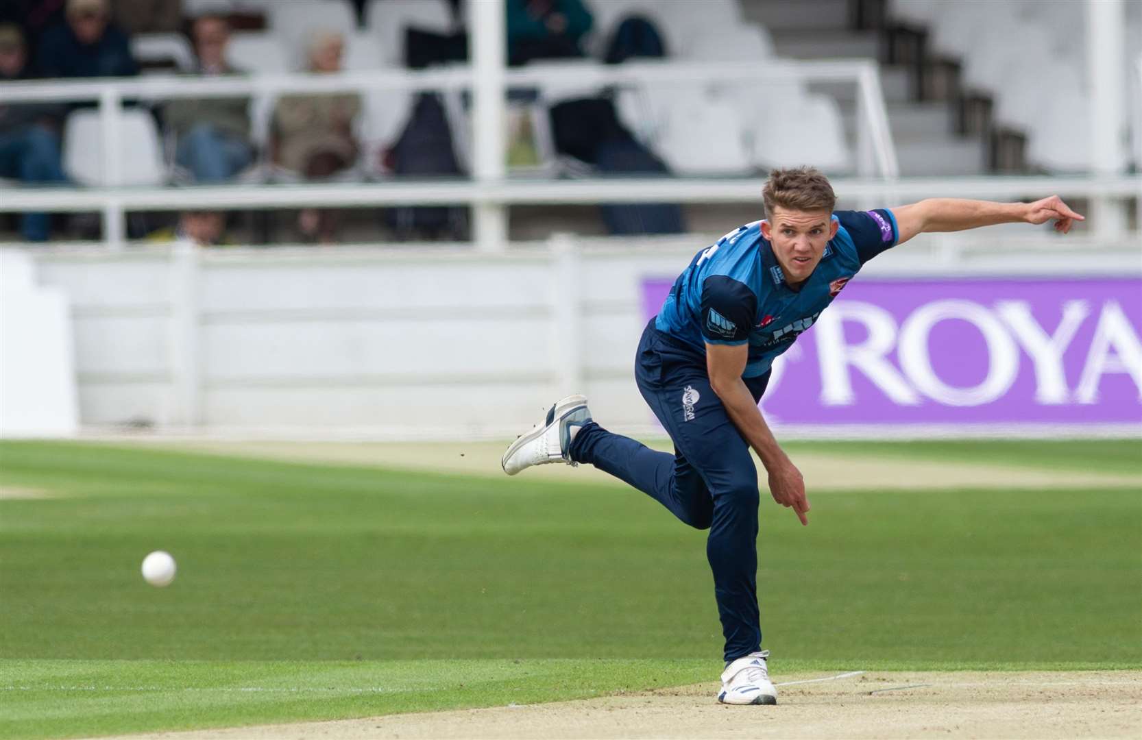 Kent fast bowler Matt Milnes. Picture: Ady Kerry