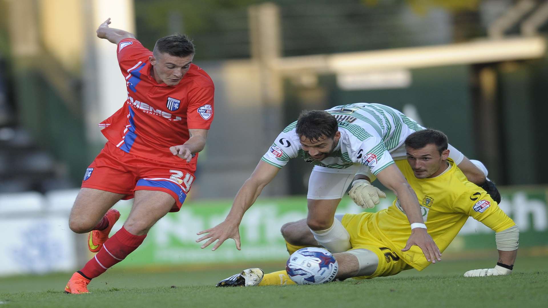 A mix up at the back lets in Brennan Dickenson to score Gills' opener Picture: Ady Kerry