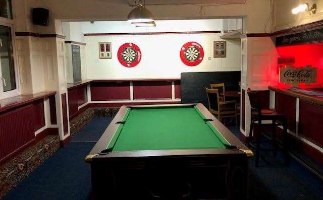 This is the function room at the back of the pub, including a pool table and a pair of dartboards, both with electronic scorers