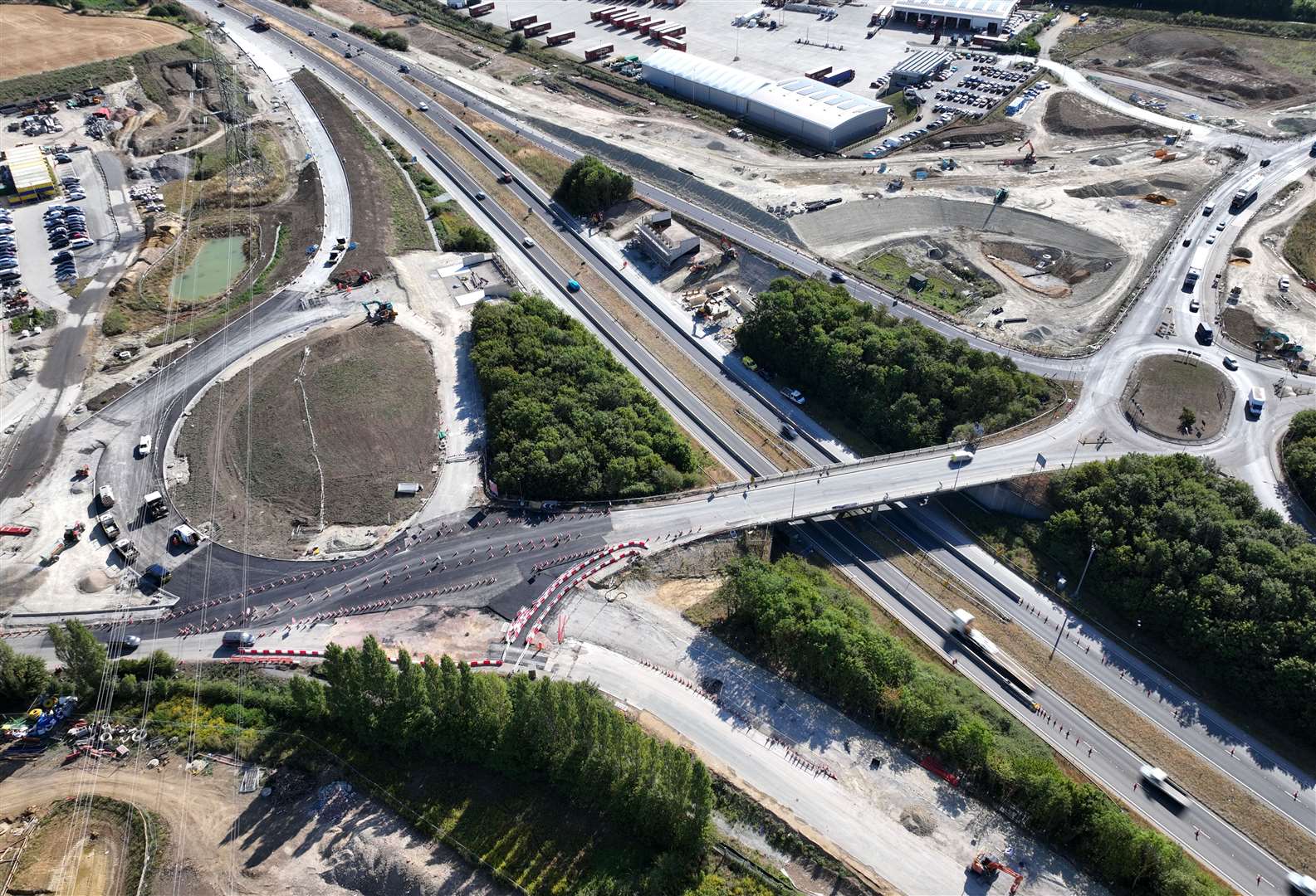 The dumbbell layout of the Grovehurst junction can be seen as work continues. Picture: Phil Drew