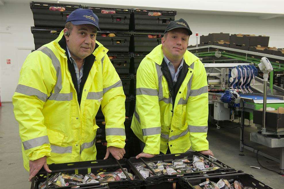 Clive Goatham and son Ross at the packhouse in Hoo for family business AC Goatham and Son