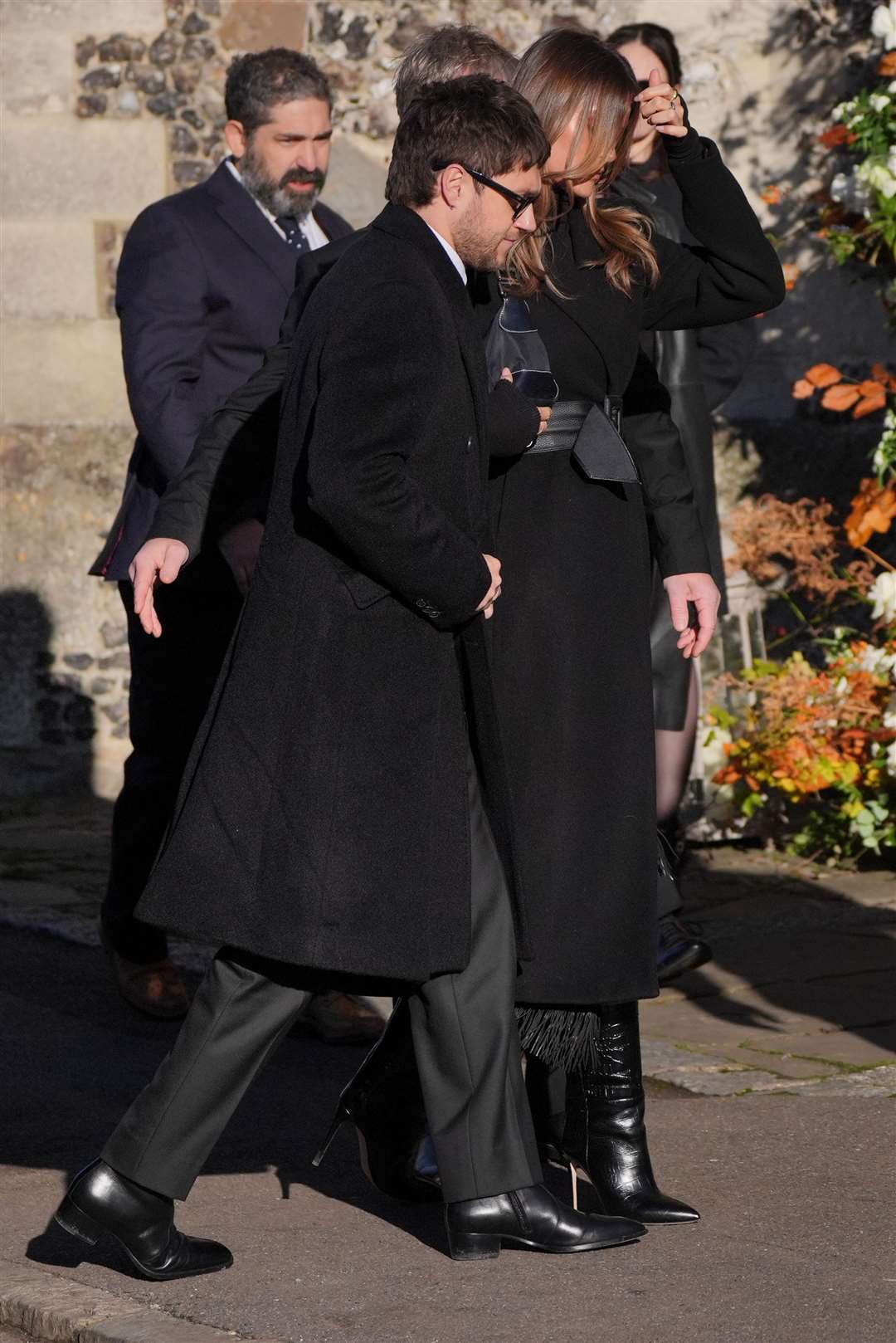 Former One Direction band member Niall Horan (centre) arrives for the funeral service of One Direction singer Liam Payne at St Mary’s Church in Amersham, Buckinghamshire (PA)