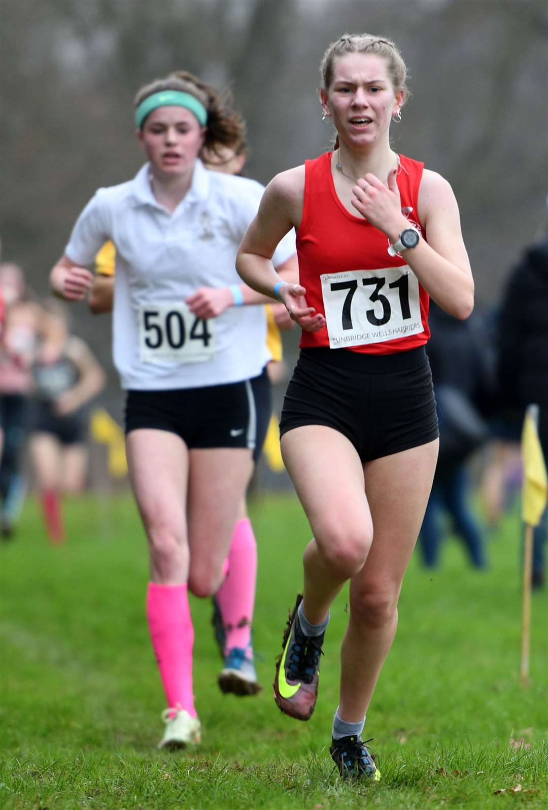 Third-placed Amy-Jayne Goodhand of South East Kent, right, in the senior girls' event. Picture: Barry Goodwin (54437928)