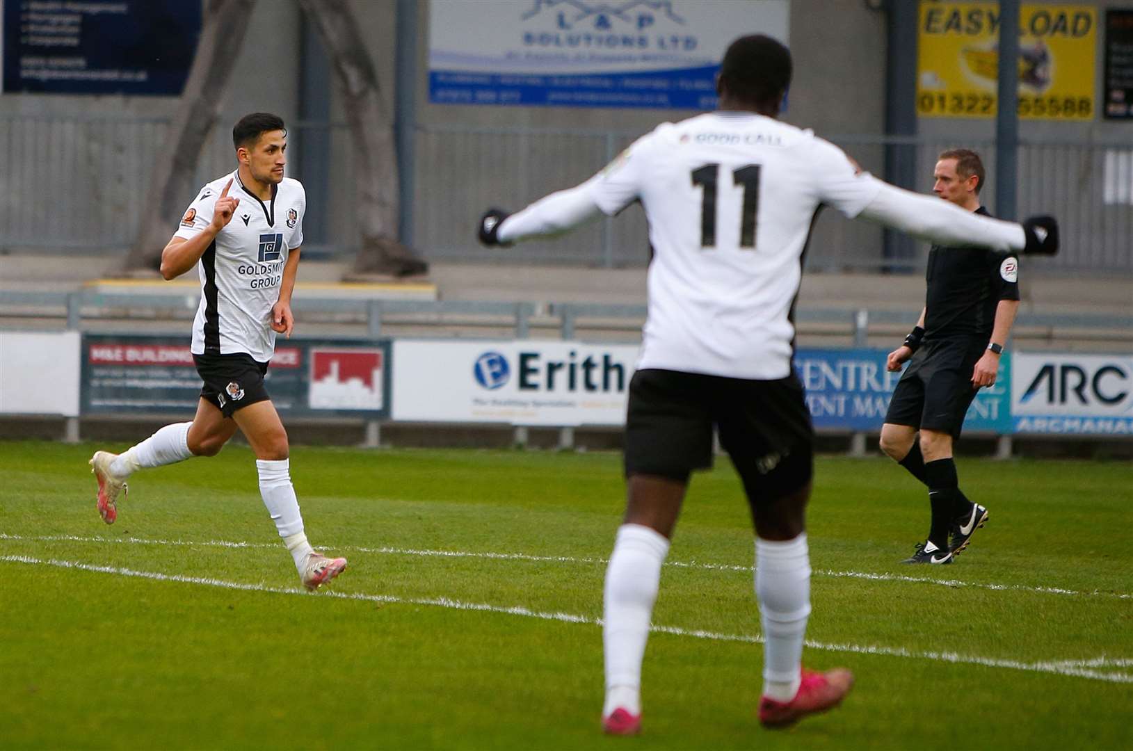 Noor Husin celebrates after putting Dartford ahead against Bath. Picture: Andy Jones (42742939)