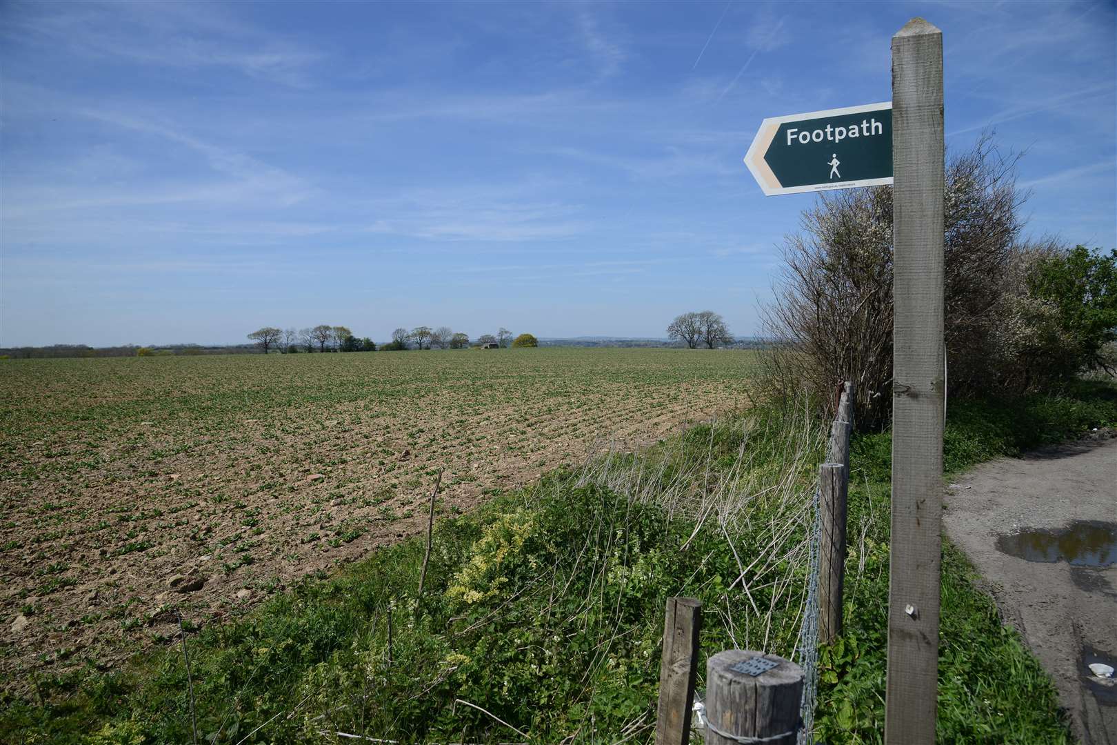 Otterpool Park site looking back towards Sellindge where 12,000 homes are planned. Picture: Gary Browne