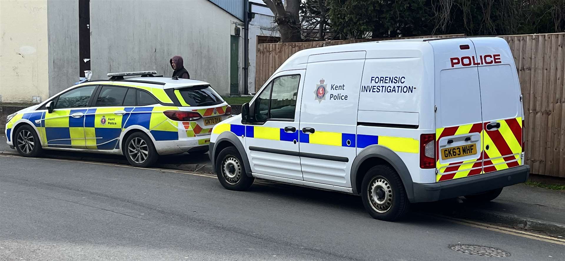 An alley next to The Pavilion in Broomfield Park, in Broomfield Road, Swanscombe was cordoned off after the assault