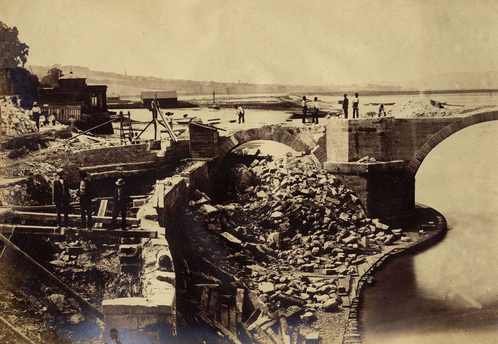 Rubble gathered from the demolition of the Medieval bridge in the 1850s was used to construct Rochester Esplanade and recycled at Chatham Dockyard. Picture: Rochester Bridge Trust