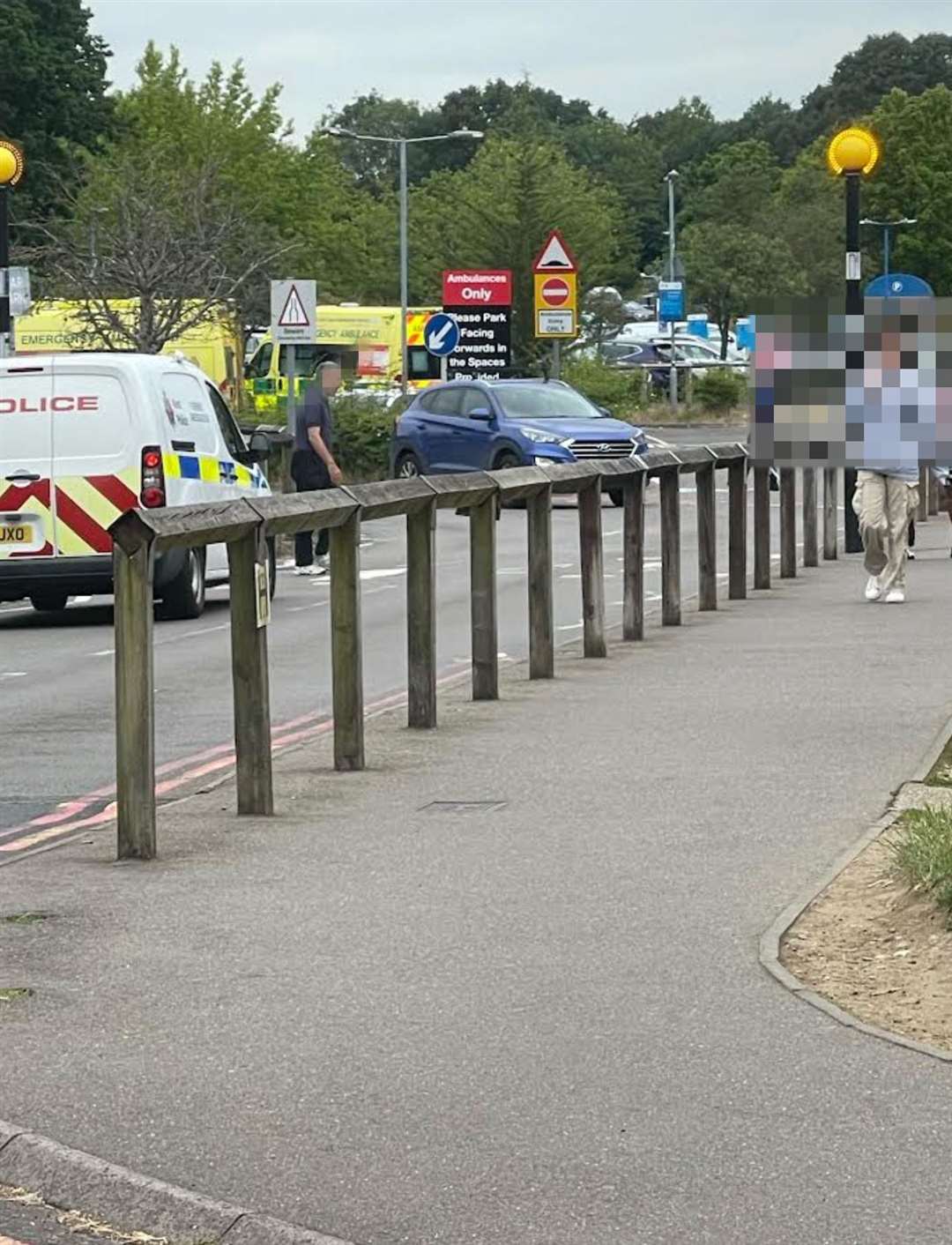 A police car outside Maidstone hospital. Photo: Ben Marshall