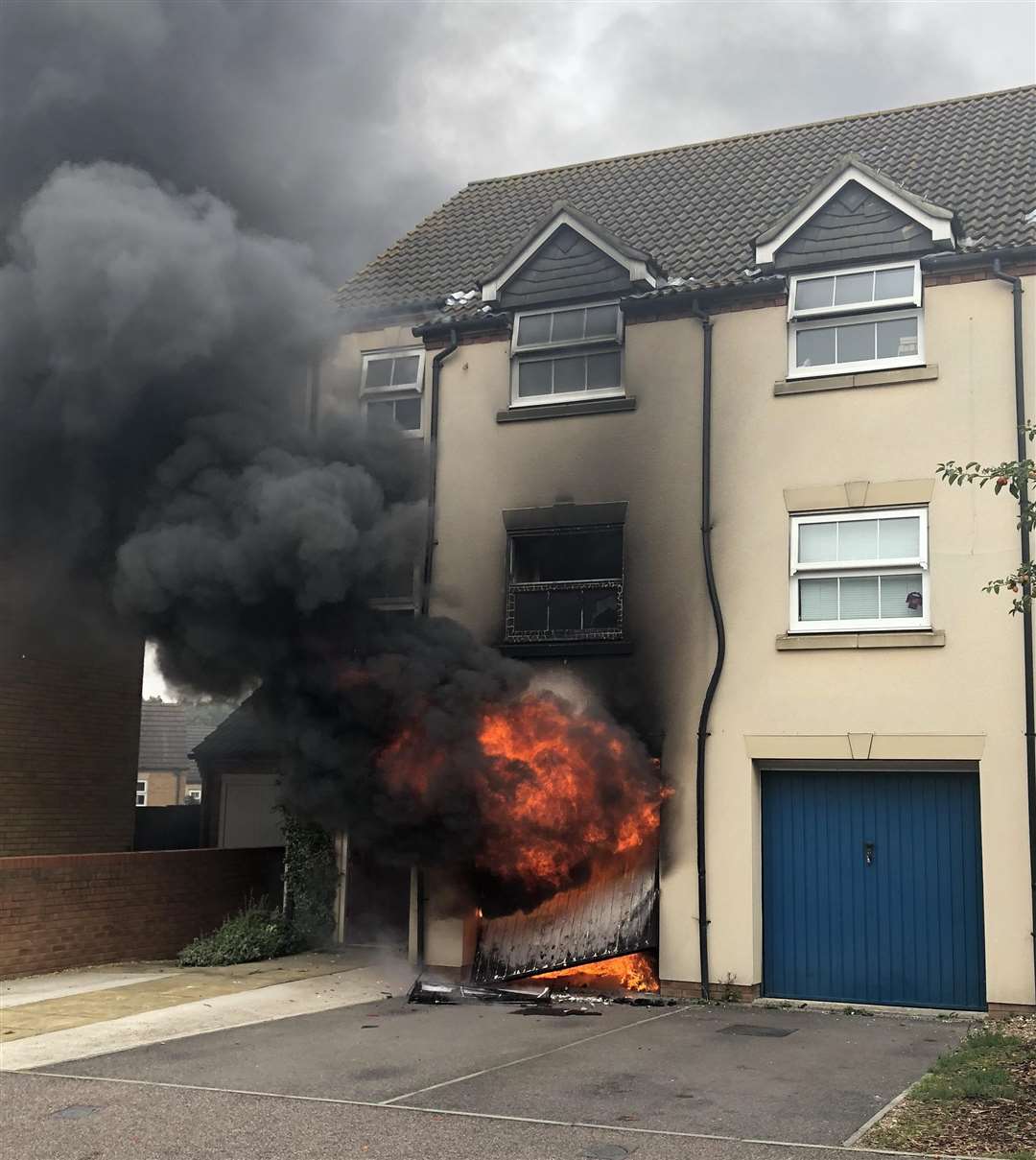 The fire in Monarch Drive, Kemsley. Picture: Sabina Kazancevova