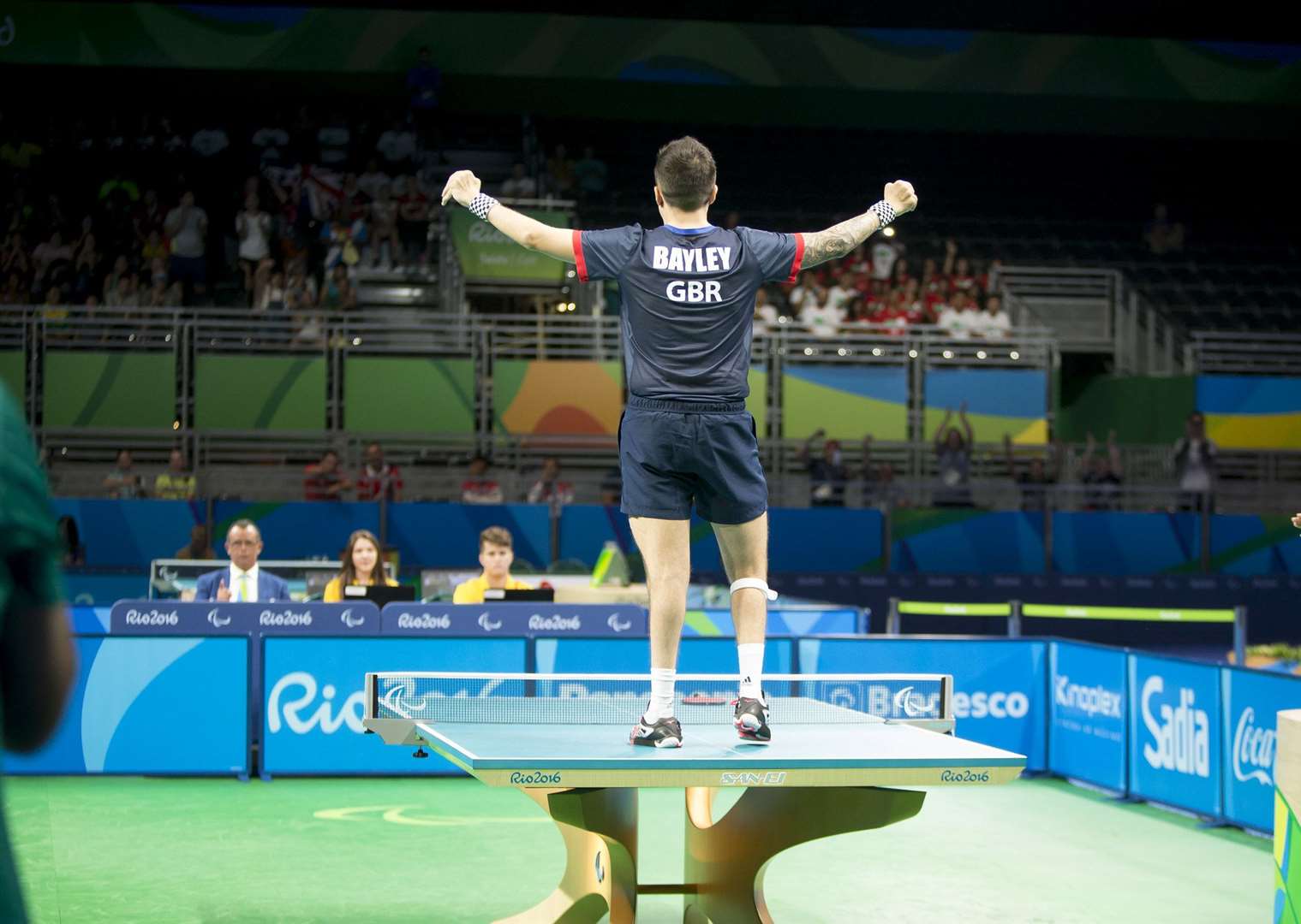 Will Bayley celebrates gold at the Rio Paralympics