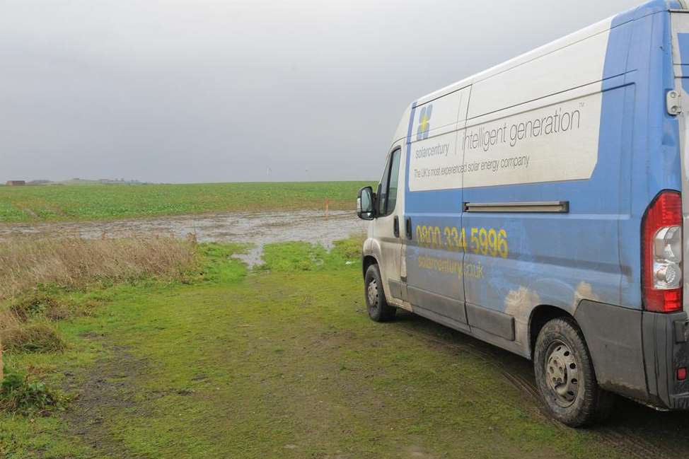 A Solarcentury van at South Lees Farm, Minster