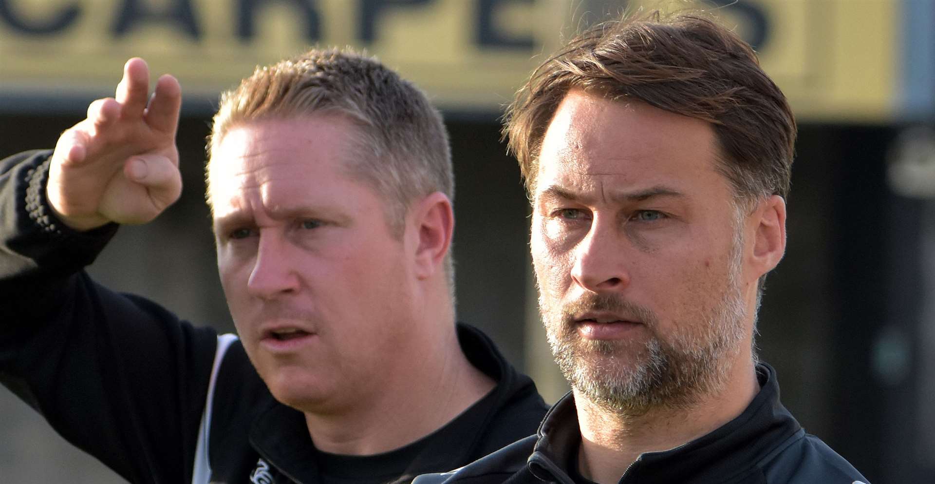 Folkestone joint-head coaches Micheal Everitt and Roland Edge. Picture: Randolph File