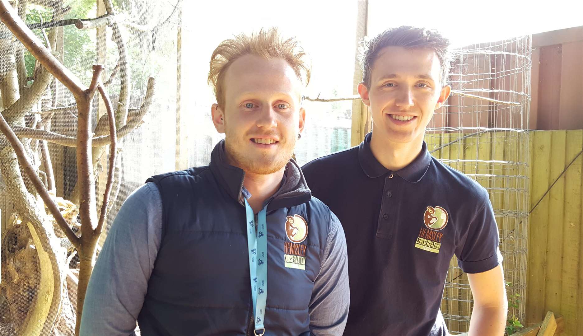 Zoo director Adam Hemsley, left, with team leader Henry Weedon