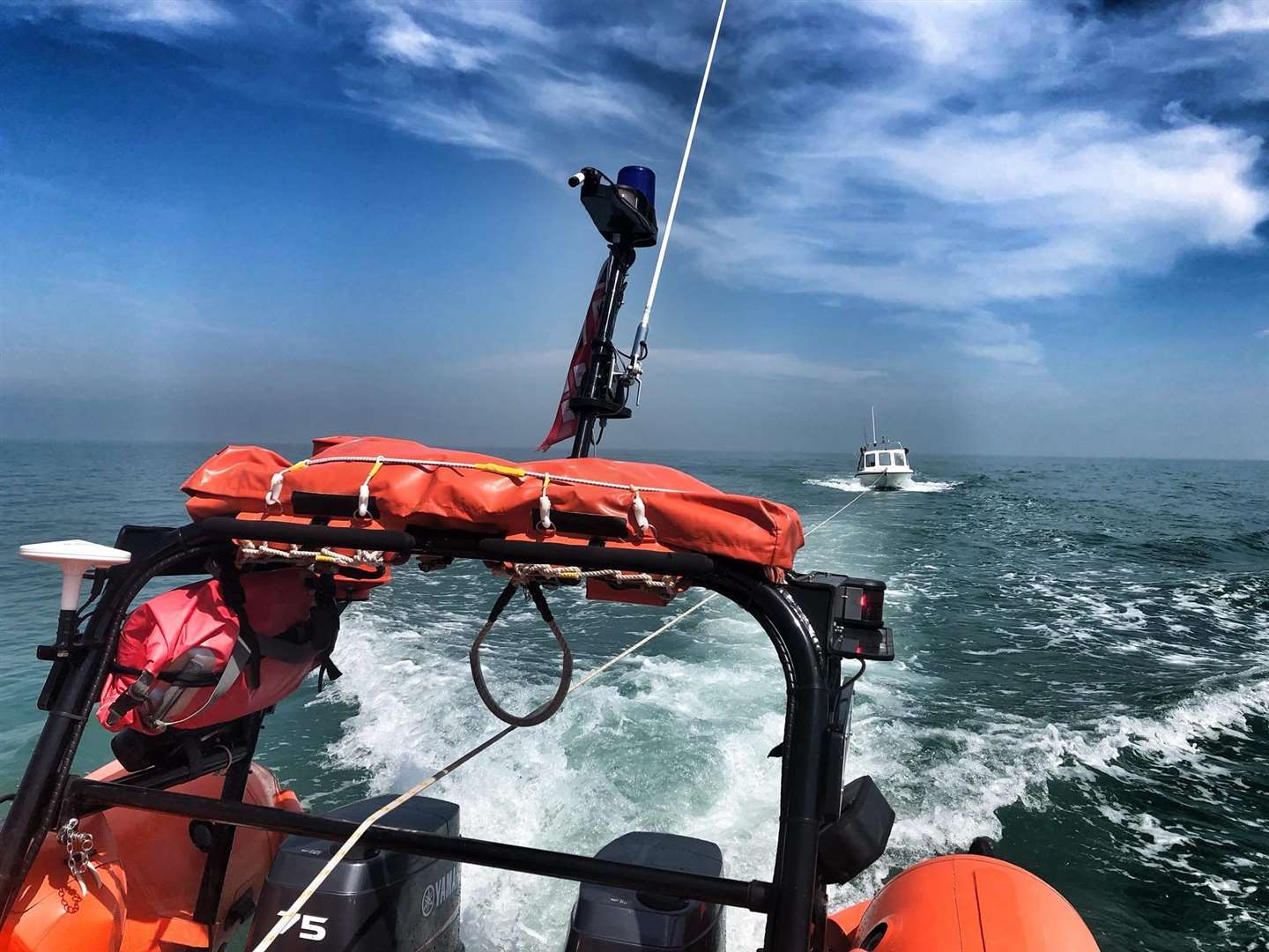 The vessel in trouble. Credit: RNLI (2259603)