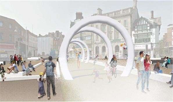 An artist's impression of the Market Square of the future. Picture provided Dover District Council