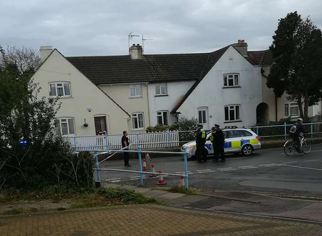 Police in Teynham Road, Whitstable. Picture: Phil Moody.