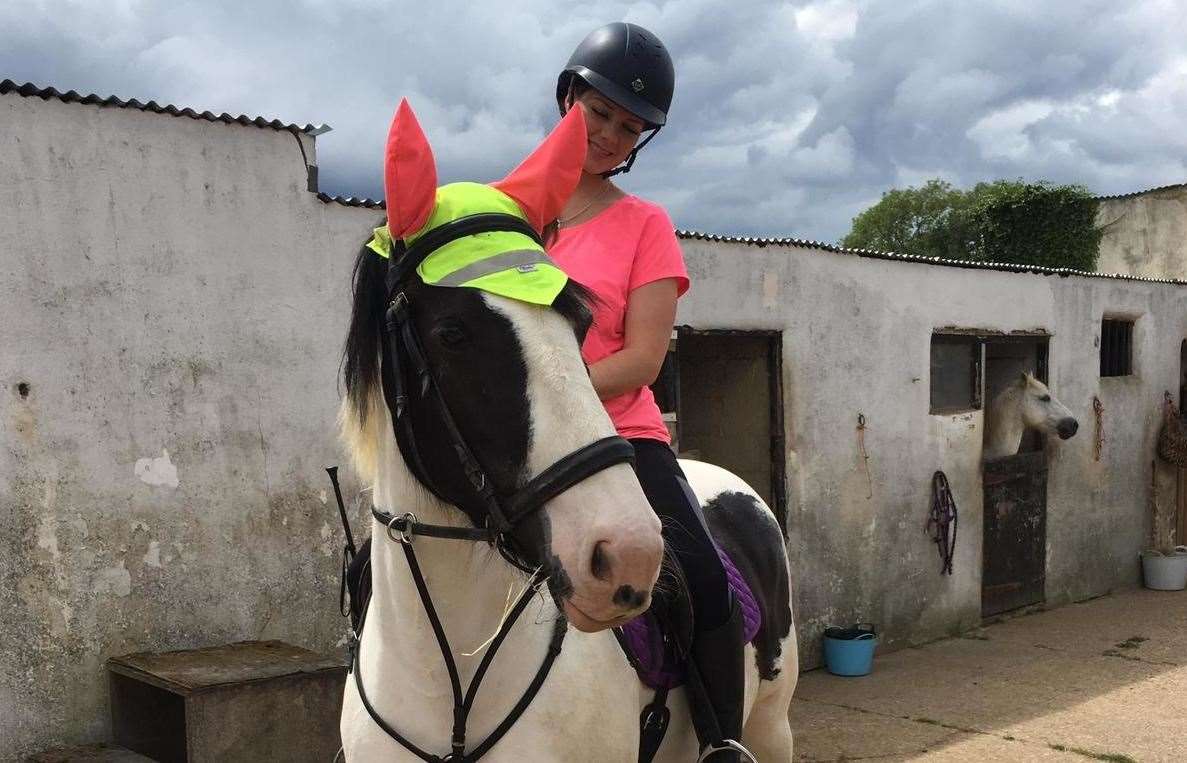 Leanne and her mare Zula outside her stables. Picture: Leanne Hodges