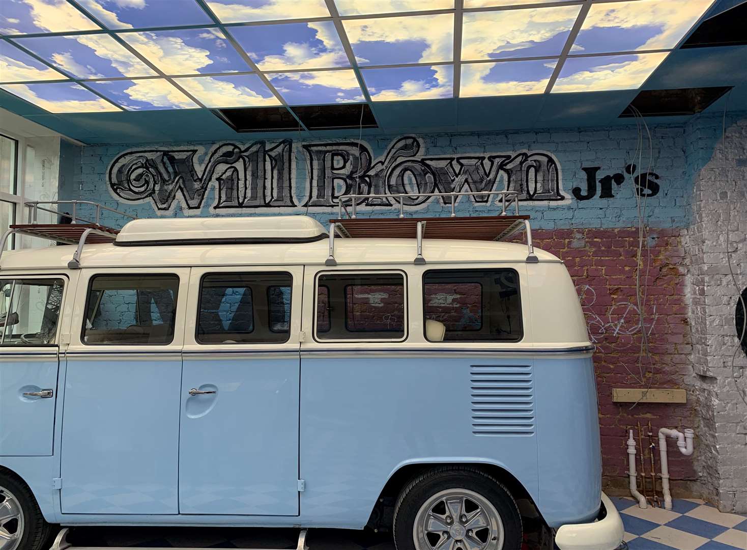 The front facade of the shop in Folkestone had to be removed to get the campervan in